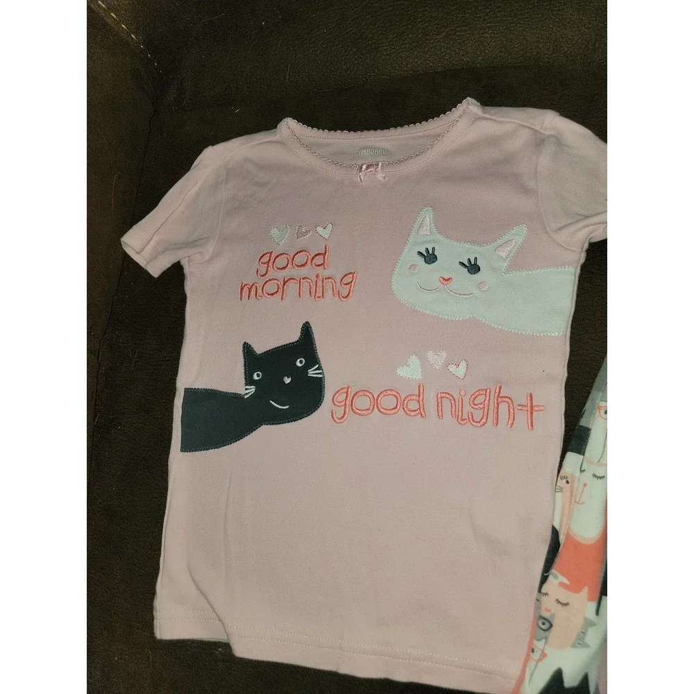 Gymboree cat pajamas gymmies good morning good night‎ size 6